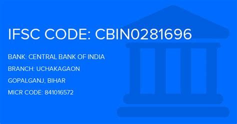 Central Bank Of India IFSC Code – Gopalganj, Gopalganj, Bihar