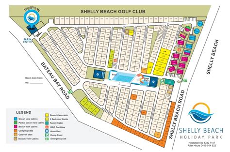 Central Coast Cabins - Our Park Map - Shelly Beach Holiday Park