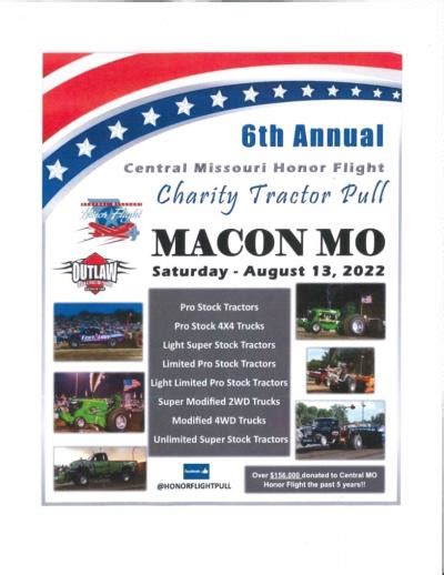 Central Missouri Honor Flight Charity Tractor Pull Mexico MO