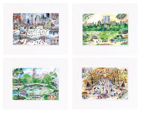 Central Park in Four Seasons Set of 4 Prints (Small) - Michael …