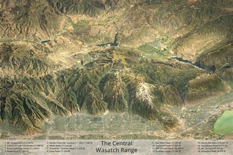 Central Wasatch Range 3D Map Utah Aerial Map Map Art 3D Finland