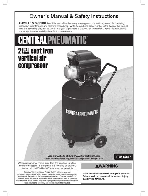 Central pneumatic air compressor owners manual. - Software reuse a standards based guide.