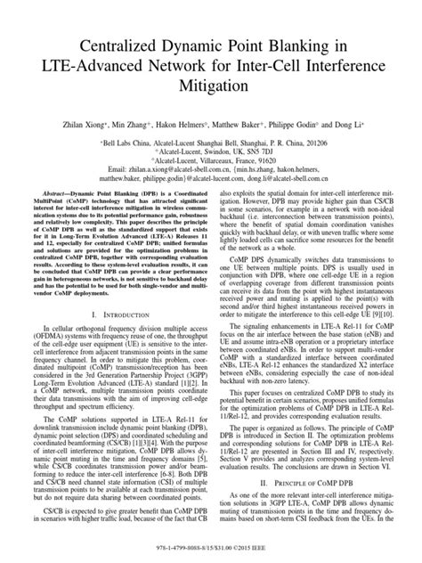 Centralized Dynamic Point Blanking in LTE-Advanced