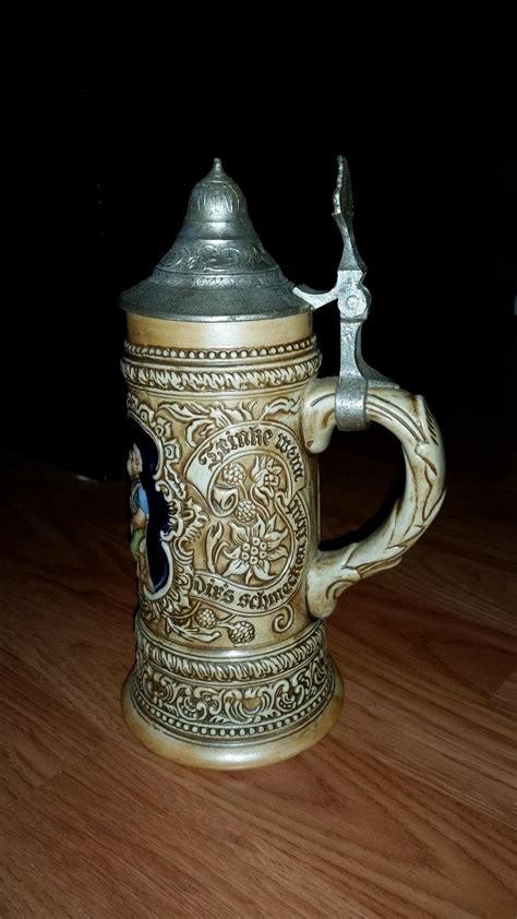 Source eBay. Baseball Beer Stein Avon 1984 Handcrafted in Brazil exclusively for Avon Products Condition: Very Good (no chips or cracks) This is for the stein only Individual serial number: 209863 Wonderful raised design with beautiful coloring Size: approximately 8" tall x 3" diameter mouth Please Visit My eBay Store: ragsmagsandmore hutch.