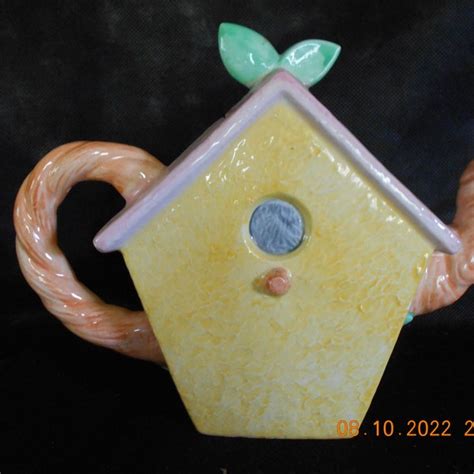 Ceramic Teapot Bird House - Etsy