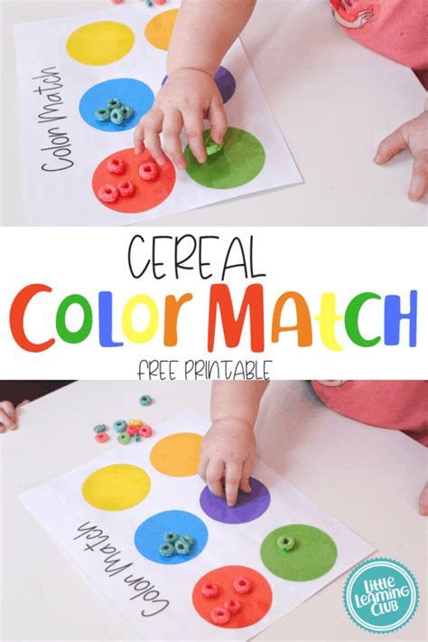 Cereal Color Match Printable Little Learning Club