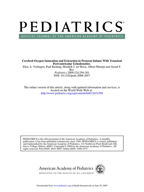 Cerebral Oxygen Saturation and Extraction in Preterm Infants With ...