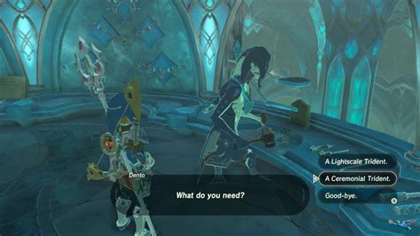 Ceremonial spear botw. Mar 6, 2017 · The Ceremonial Trident is located in Zora's Domain, under the bridge in the northwest part of the area. As GamerHeroes explains on YouTube, obtaining the trident is relatively simple. 