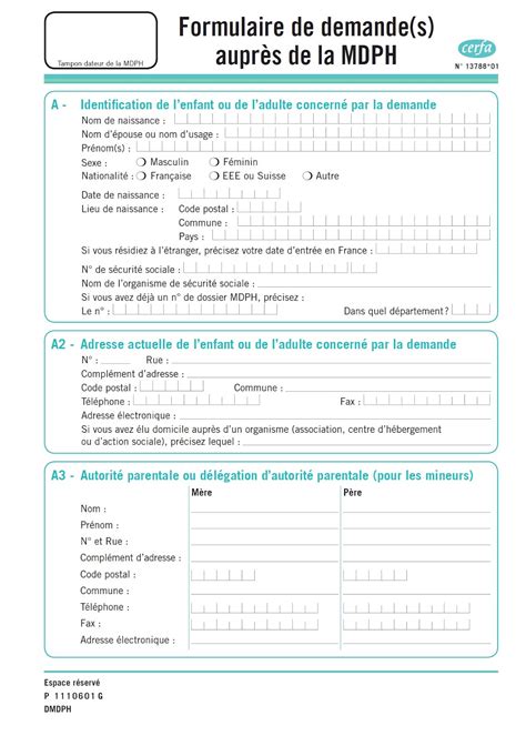 Cerfa 13788*01 - Formulaire de demande d