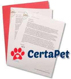 Certa pet. CertaPet has helped over 27,000 pet owners, just like you, get an Emotional Support Animal. We have over 1,500 reviews on Google, Yelp, Facebook, and ShopperApproved. Our Licensed Mental Health Professional network covers 45 states and has more than 30 members. Additionally, CertaPet is BBB Accredited. Still unsure a1bout CertaPet? 