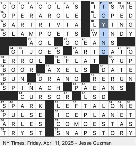Certain Creature Comfort Nyt Crossword