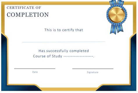 Certificate Of Completion Templates
