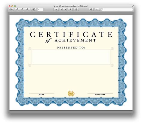Certificate Template for Pages and PDF