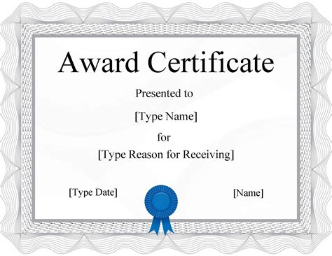 Certificate Word Template Free