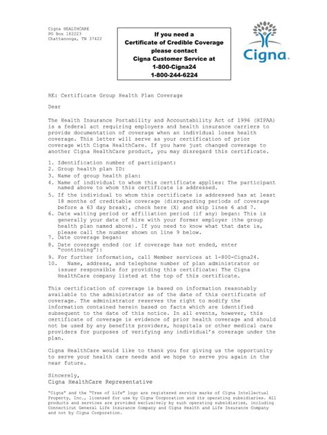 Certificate of Creditable Coverage Template Form the Form in Seconds