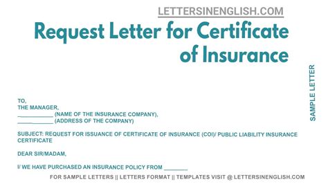 Certificate of Insurance Request - Citizens General Insurance