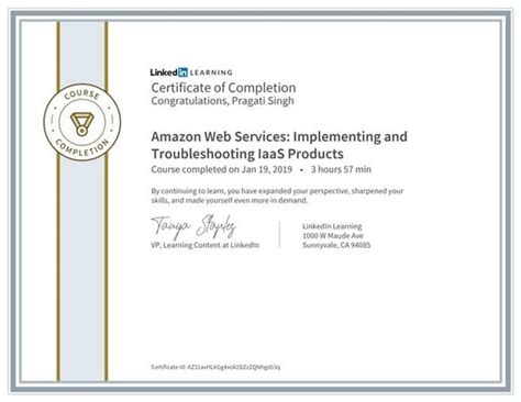 CertificateOfCompletion Amazon Web Services Data Services