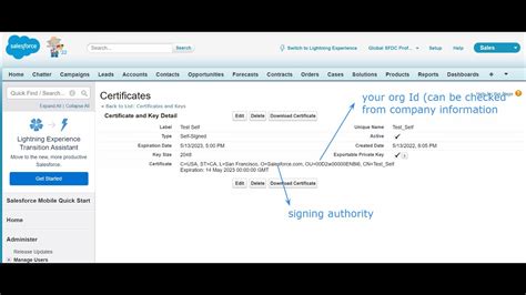 Certificates and Keys - Salesforce