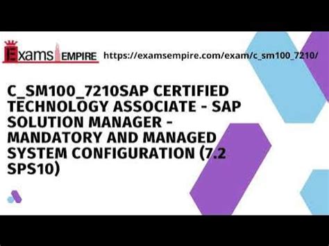 Certification C_SM100_7210 Exam