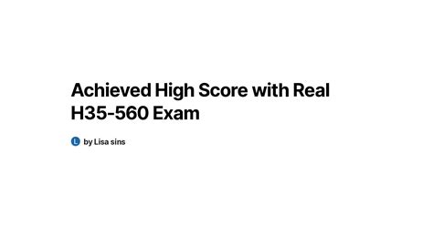 Certification H35-560 Exam Cost