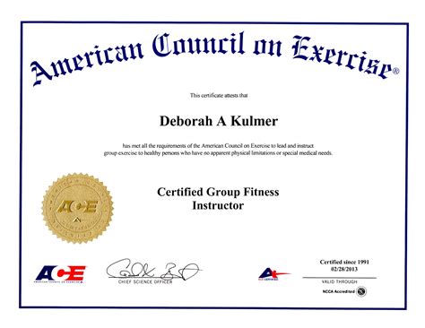 Certification for group fitness. Fitness Certification and Education: The American Council on Exercise (ACE), a non-profit organization, promotes active lifestyles by setting certification and education standards for personal trainers and group fitness instructors. ACE protects the consumer from ineffective fitness products, programs and trends through public education. 