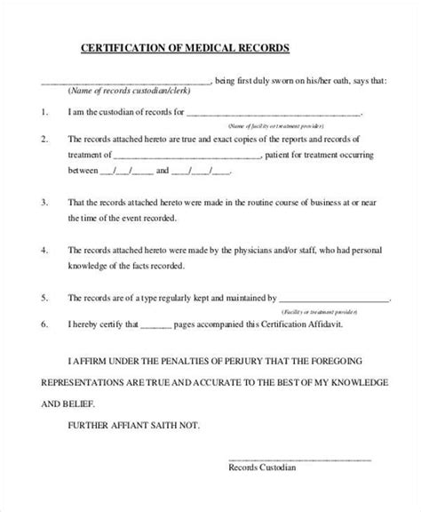 Certification of Records PDF