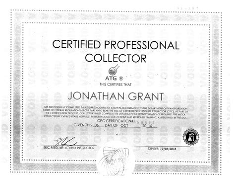 Certifications held by Bradley Screening PreEmployment Drug Screening