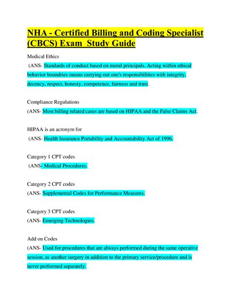 Certified Billing And Coding Exam Study Guide