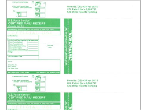 Certified Mail Forms CEL43R Form Pack of 300 Clean Machine Mailing