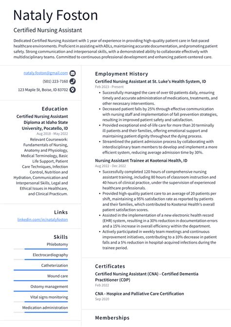 Certified Nursing Assistant Resume Objective Examples Resume.com