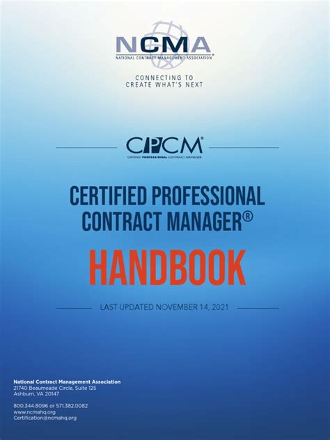 Certified Professional Contract Manager handbook - NCMAHQ