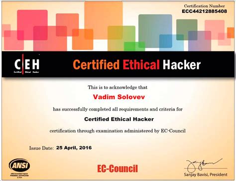Certified ethical hacker. La certification CEH (Certified Ethical Hacker) est devenue incontournable dans le domaine de la sécurité informatique. La certification CEH a été créée en 2003 par l'organisme EC-Council. Elle certifie vos compétences dans les domaines de la cybersécurité liée aux vulnérabilités des systèmes d'informations. 