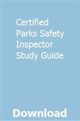 Certified parks safety inspector study guide. - Manuale d'uso del generatore di cloro aqua rite.