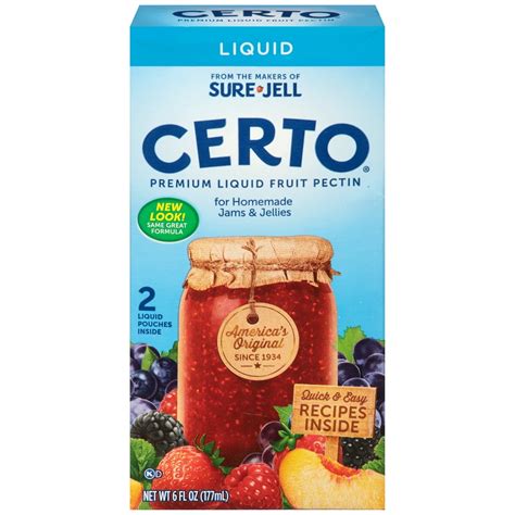 Certo is a fruit pectin brand