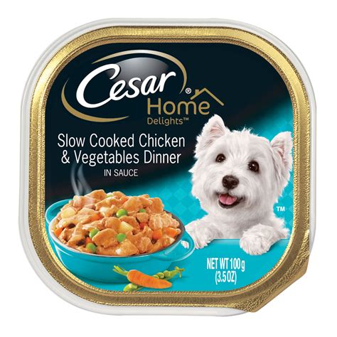 Cesar dog. Cesar dog food recipes are carefully formulated to meet the nutritional levels established by the AAFCO Dog Nutrient Profiles for Maintenance. That way, your pup can grow up happy and healthy while eating the flavors he loves. Cesar Trays Wet Dog Food. Small dogs deserve big flavors, too! Designed to satisfy even the pickiest eaters, Cesar ... 