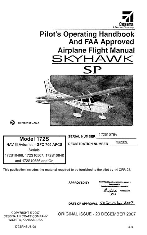 Cessna 172 skyhawk sp pilots information manual aircraft operating manual cessna 172. - Mind in the making study guide.