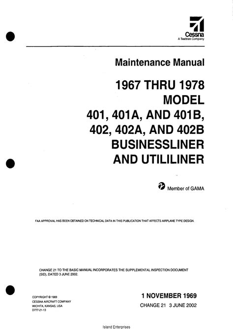 Cessna 401 operational and maintenance guide. - Manuale del frigorifero ge fianco a fianco.