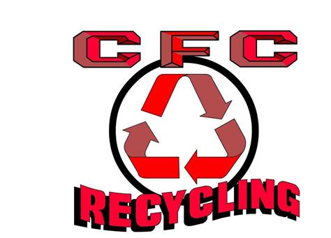 Cfc recycling. CFC Recycling Inc Recycling Centers. 54 Recycle Dr. & Hwy 55 Tullahoma, Tennessee United States ZIP: 37388 . DIRECTIONS. CALL. MAIL. 931-454-2222 931-454-0772 info@cfcrecycling.net: Yard Profile Change Request 
