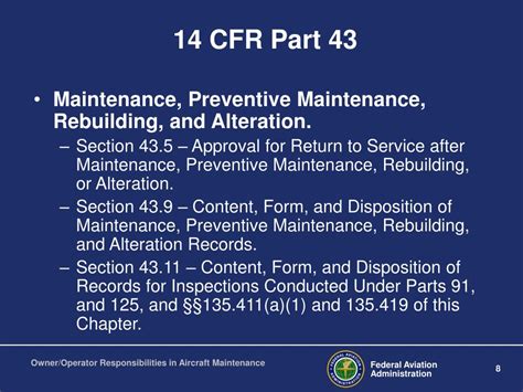PART 1. DEFINITIONS AND ABBREVIATIONS · PART 3. GENERAL REQUIREMENTS · PART 5. SAFETY MANAGEMENT SYSTEMS · PART 13. INVESTIGATE AND ENFORCEMENT PROCEDURES &mid...