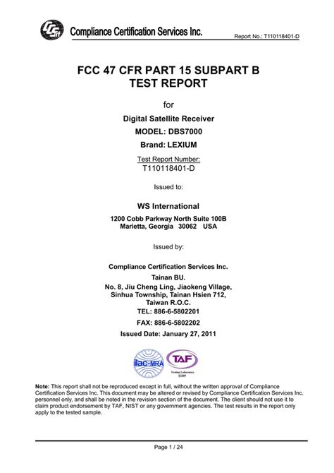 47 cfr part 15, subpart b test report report number: m2003018-9 test standard: 47 cfr part 15 radio frequency devices subpart b – client: smart foal pty ltd device: smart foal home base station: 2.0 repeater: 1.2 date of issue: 17 june 2020. 