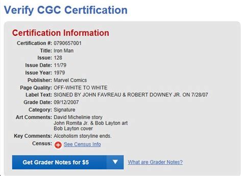 Apr 26, 2012 · Verify the authenticity of a CGC-certified collectible prior to purchase. Certified Guaranty Company LLC (CGC) has announced that its Certification Verification Tool is now available to everyone who visits CGCcomics.com. click for sample image of results page. . 