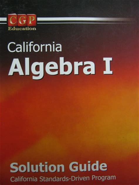 Cgp education algebra 1 workbook solution guide. - Springer handbook of robotics springer handbooks.