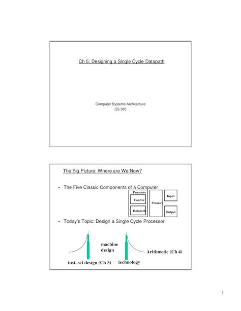 Ch 5: Designing a Single Cycle Datapath - George Mason …