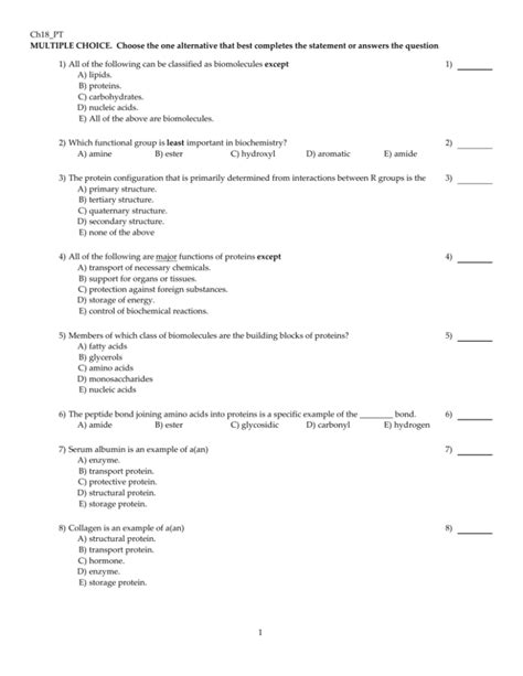 Ch18 PT MULTIPLE CHOICE. Choose the one alternative that …