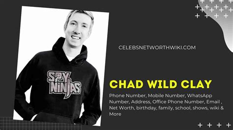 American YouTuber Chad Wild Clay’s phone number is +1-213-855-XXXX, his house address is Chris William Chris, Los Angeles, California Chad Wild Clay, West Palm Beach, Florida, United States, his email id is yt@chadwildclay.com, and his fan mail address is Chris William Chris, Los Angeles, California Chad Wild Clay, West Palm Beach, Florida, Unit... . 