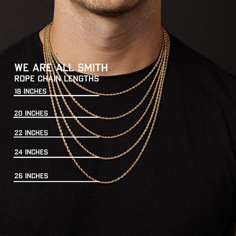 Chain length men. For most men’s chains, 50 cm (20”) is the average length. This falls at the collar bone between the top two buttons on a shirt and looks good inside or outside the shirt. If you’re wearing a pendant necklace, opt for 55-63 cm (22-25”) so the pendant finishes in the middle of your chest. 