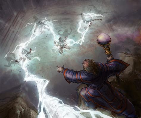 Chain lightning pathfinder.  The target must attempt a basic Reflex save...