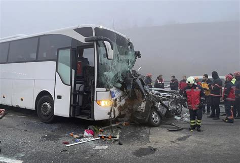 Chain-reaction collision in dense fog on Turkish motorway leaves at least 10 people dead, 57 injured