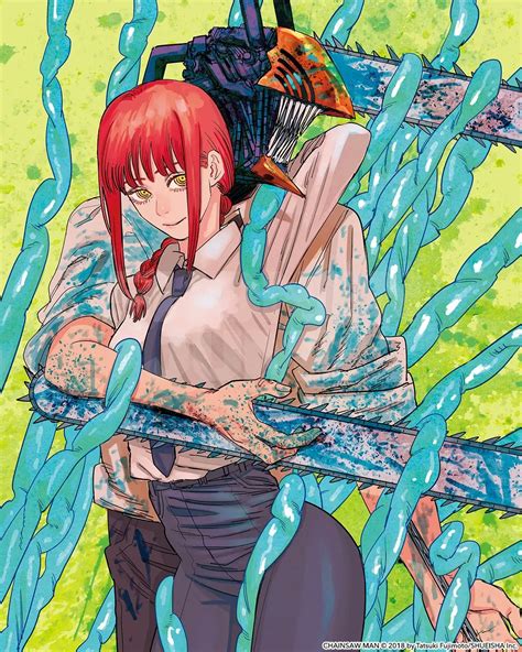 Character » Makima appears in 46 issues. Makima is the main heroine of the manga series, Chainsaw Man. She's a powerful, manipulative, and mysterious devil hunter who hopes to use Denji for her ...