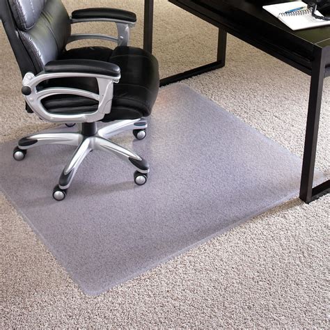 Chair mats for carpet. The chair mats provide premium floor protection for carpet or hard floor surfaces such as wood, tile, and laminate. Enjoy a smooth rolling surface for increased mobility and ergonomic comfort while protecting your floors from scuffs, scrapes, and chair caster wear. 